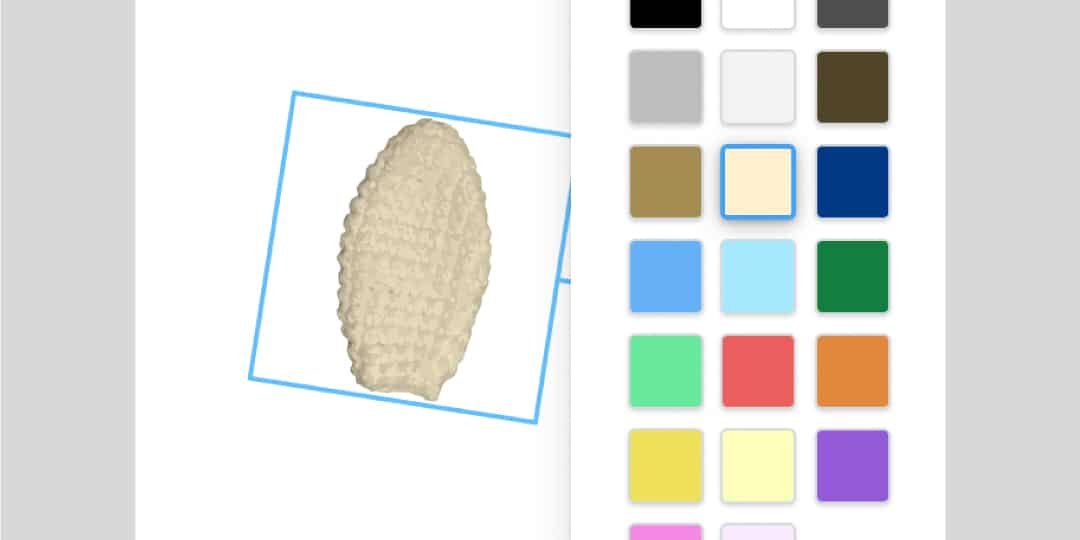 Screenshot of changing colors in Amigurumio 